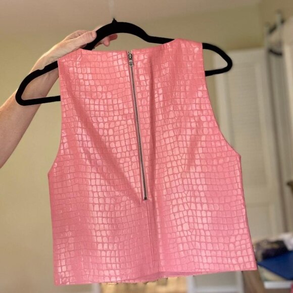 alice & olivia AMAL VEGAN CROC BOXY TANK (Size 0) - Picture 6 of 7